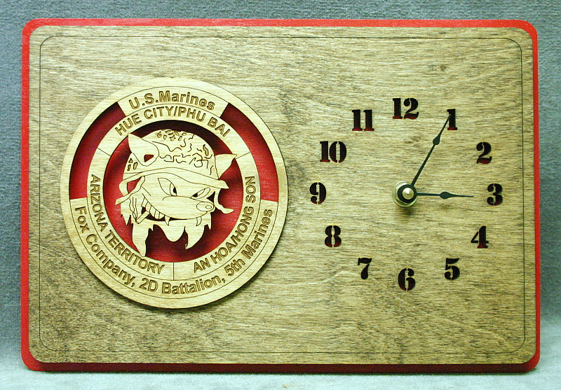 2nd Bn 5th Marine Fox Company 8x12 Clock